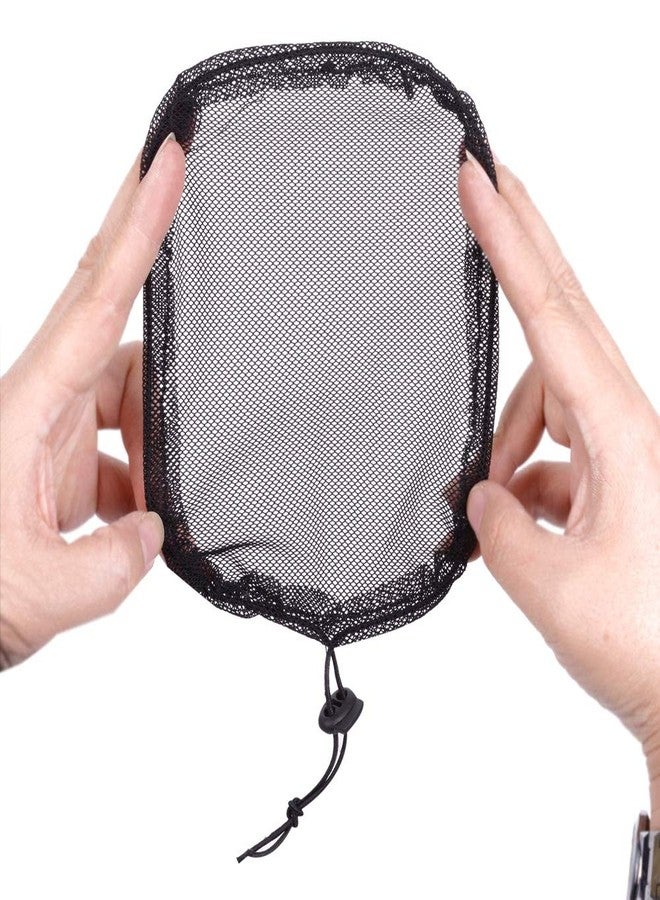 ياتشيو شبكة شعر سوداء من يانتايسيو مكونة من 5 قطع مع رباط مطاطي لعمل ذيل حصان وكعكة شعر مستعار - أداة بقاعدة مربعة للنساء - Image 5